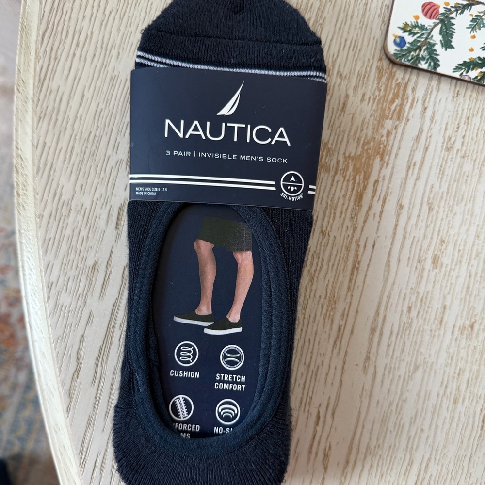 Nautica Men's 3 pack Invisible Socks